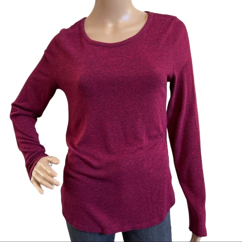 Old Navy Women’s Maroon Black Stretch Long‎ Sleeves Size M